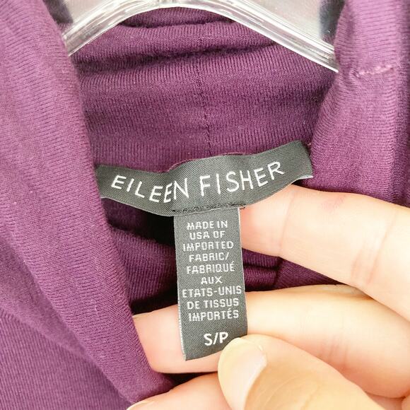 Eileen Fisher Purple Long Sleeve Turtleneck Sz S - Picture 2 of 6